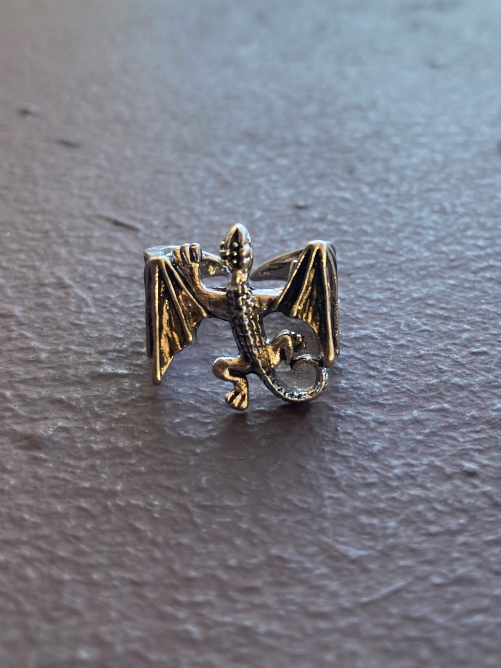 Gothic Dragon Wrap Around Tibetan Silver Ring Size 6